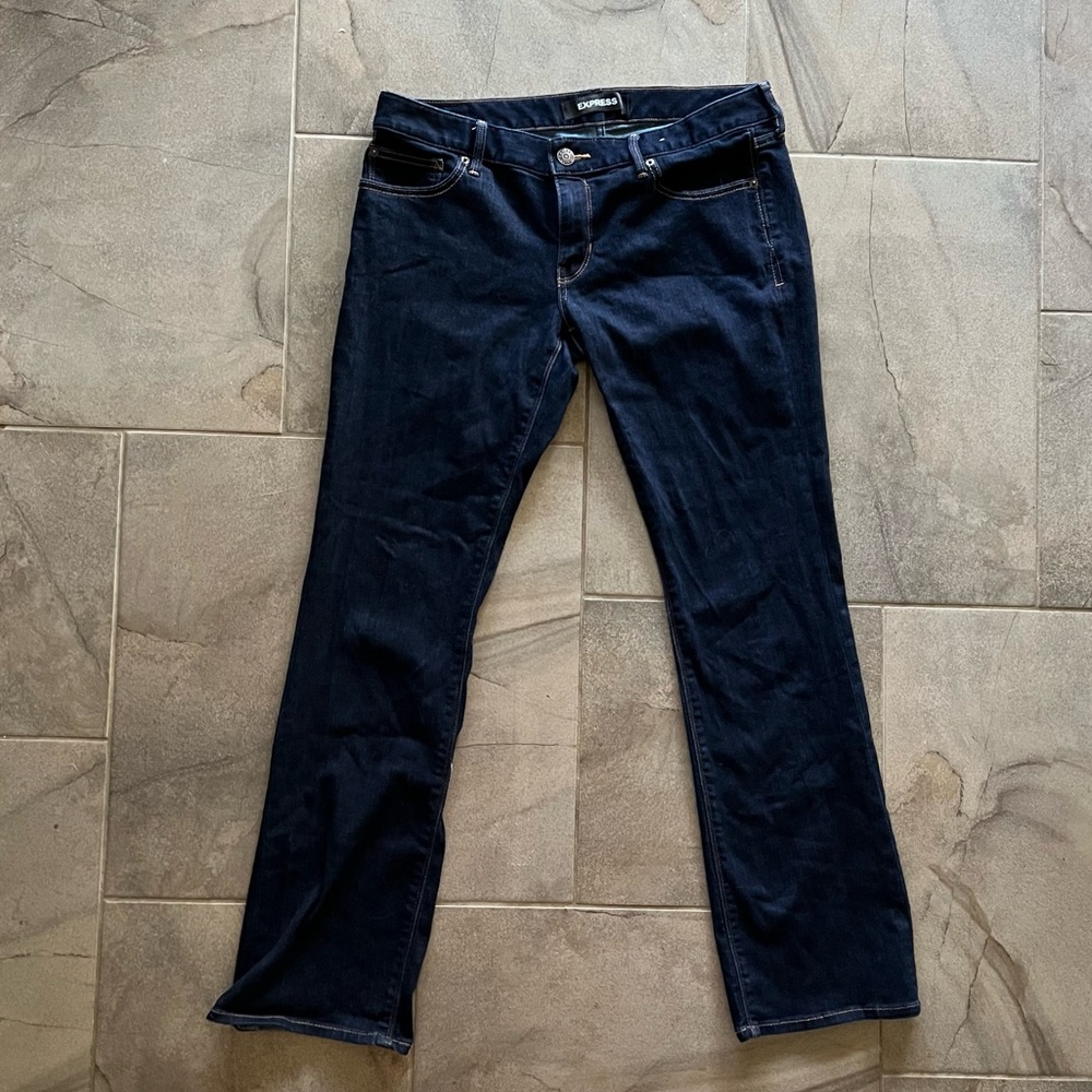 Express Barely Bootcut Low Rise Jeans